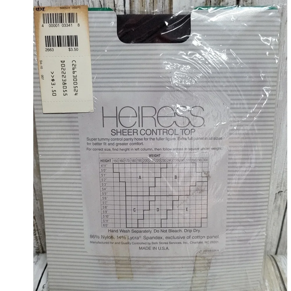 Heiress Full Figure Sheer Control Extra width Panty Hose MIDNIGHT‎ NAVY  Size D